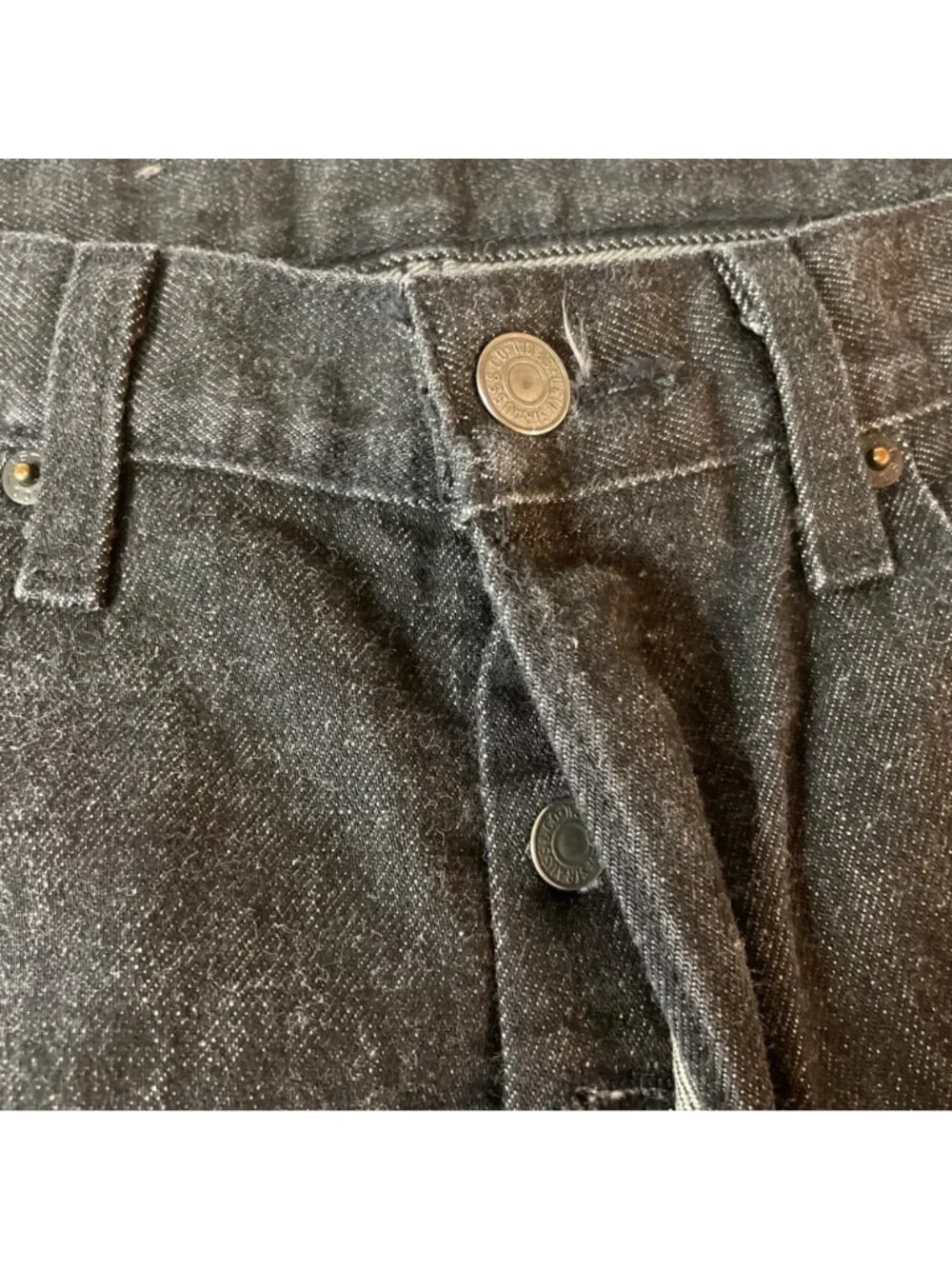 Levi's 501 Men's Original Jeans Black with White Flecks Sz 32x30 Button Fly